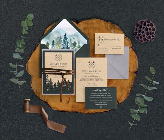 Mountain And Woods Invitation Suite Rustic Wedding Ideas