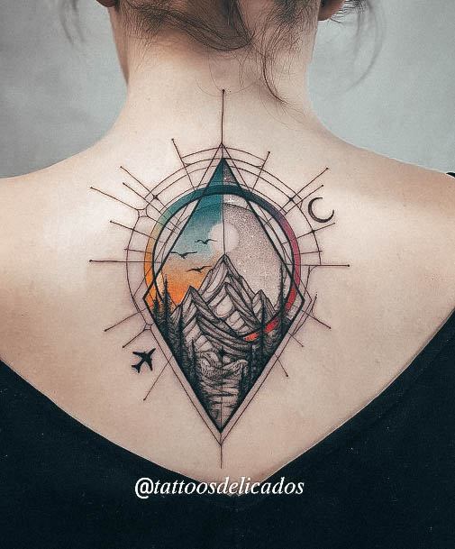 Mountain Sky Female Cool Girly Tattoo Ideas