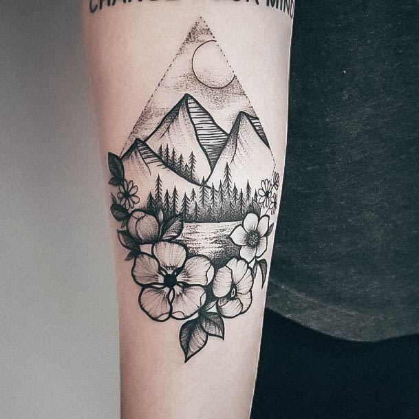 Mountain Tattoo Feminine Designs