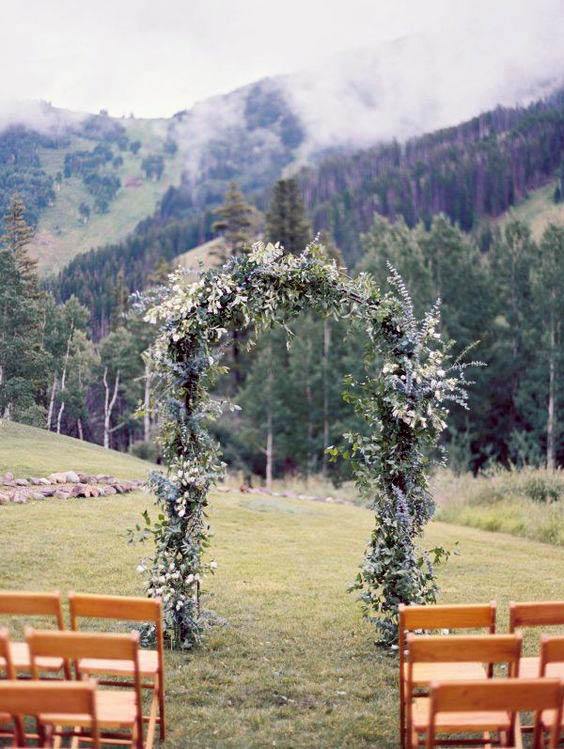 Mountain Wedding Flowers Arch