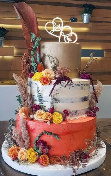 Multi Colored Fall Wedding Cakes Women