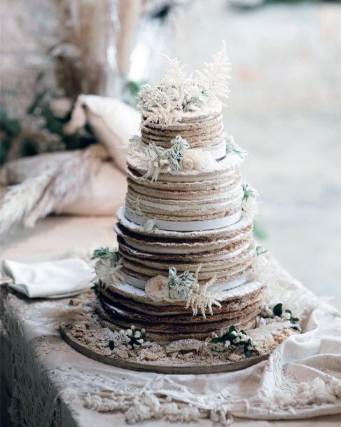 Multi Layered Rustic Wedding Cake