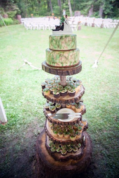 Multi Level Camo Wedding Cake