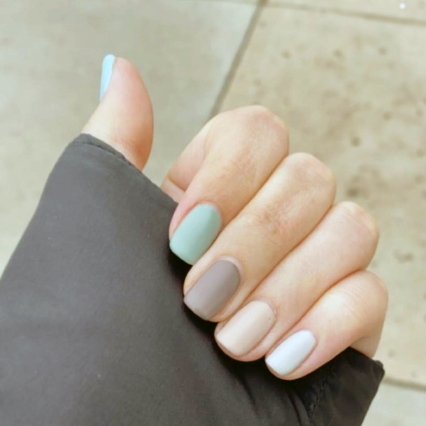 Muted Pastels On Nails