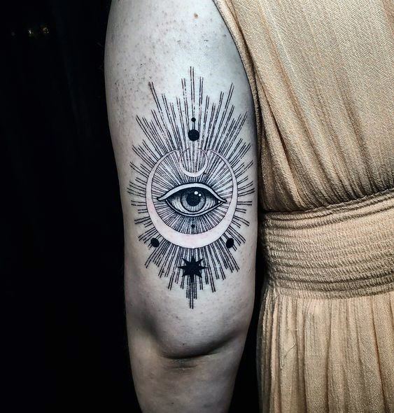 Mystic Eye Tattoo Womens Arms