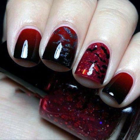 Mystical Dark Red Short Nails For Women