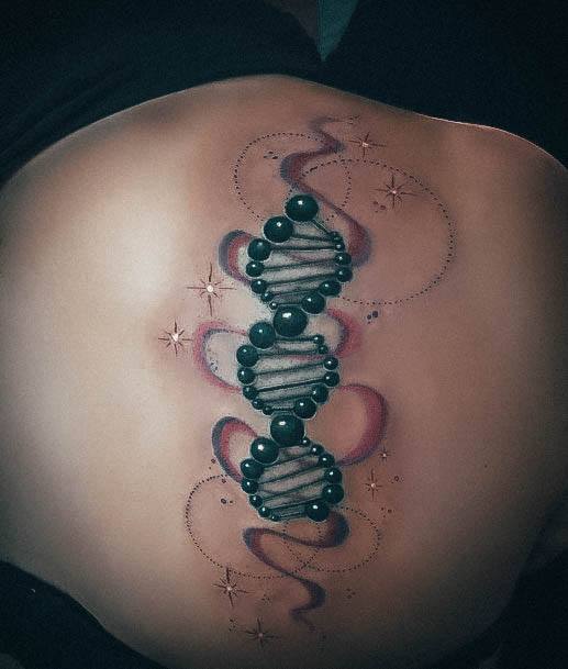 Mystical Stars Back Feminine Tattoos For Women Dna