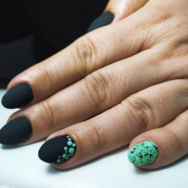 Nail Ideas Black And Green Design For Girls