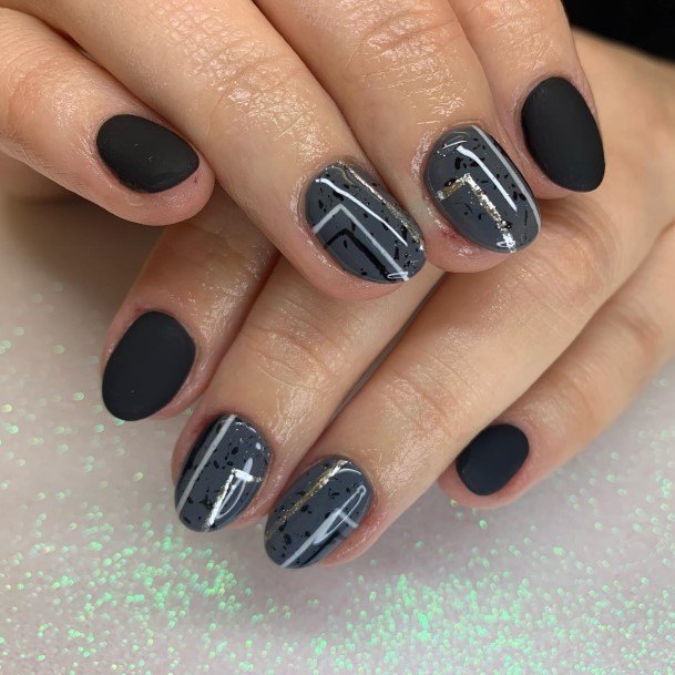 Nail Ideas Black And Grey Design For Girls