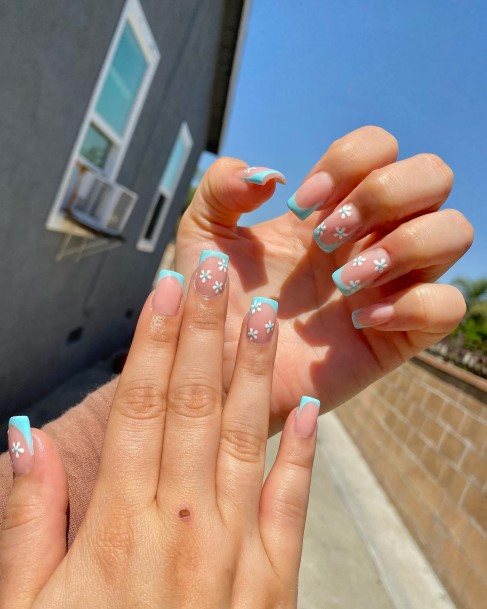 Nail Ideas Blue French Tip Design For Girls