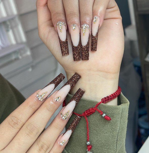 Nail Ideas Brown French Tip Design For Girls