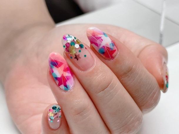 Nail Ideas Confetti Design For Girls