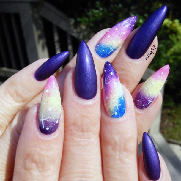 Nail Ideas Galaxy Design For Girls