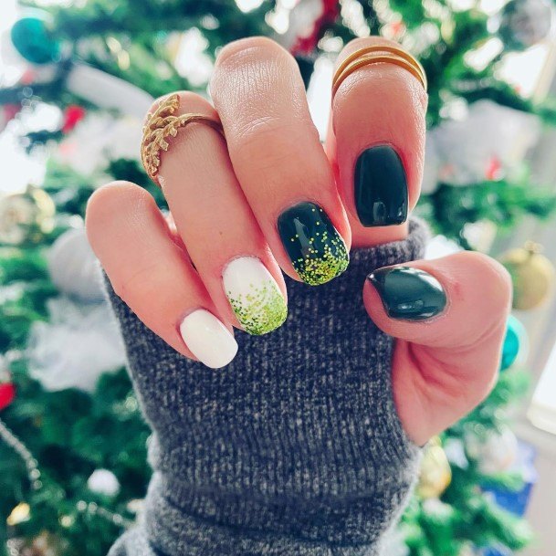 Nail Ideas Green And White Design For Girls