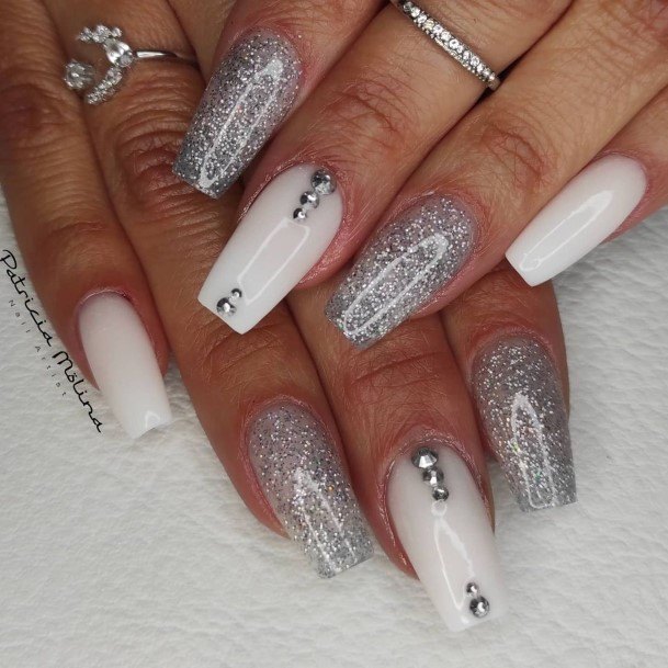Nail Ideas Grey And White Design For Girls