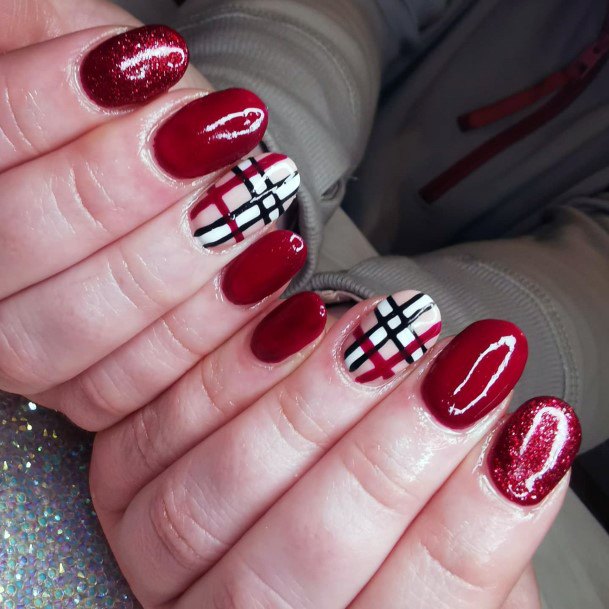 Nail Ideas Maroon White Design For Girls