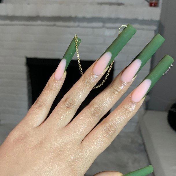 Nail Ideas Matte Green Design For Girls