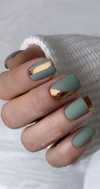 Nail Ideas Metallic Gold Design For Girls