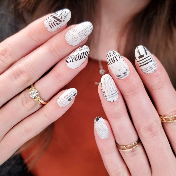 Nail Ideas Newspaper Design For Girls