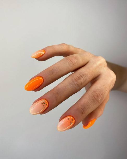 Nail Ideas Orange Ombre Design For Girls