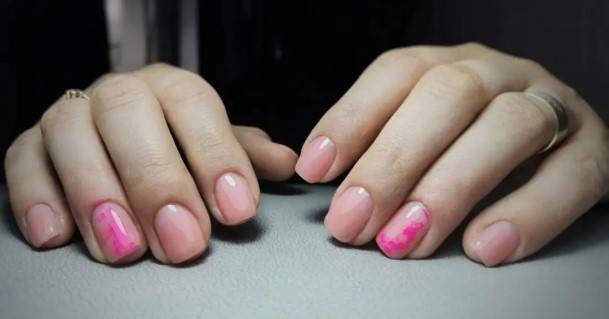 Nail Ideas Peach And Pink Design For Girls