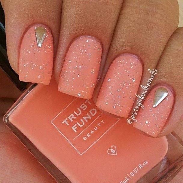 Nail Ideas Peach Matte Design For Girls