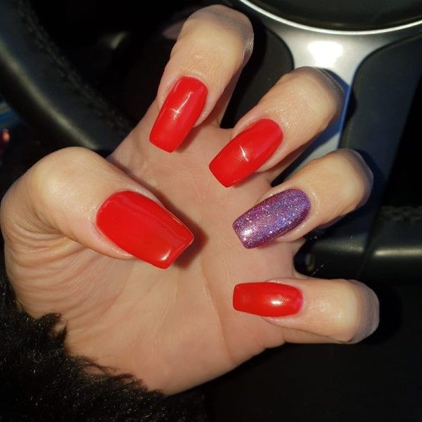 Nail Ideas Red And Purple Design For Girls