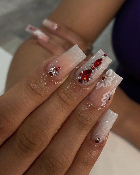 Nail Ideas Red And Silver Design For Girls