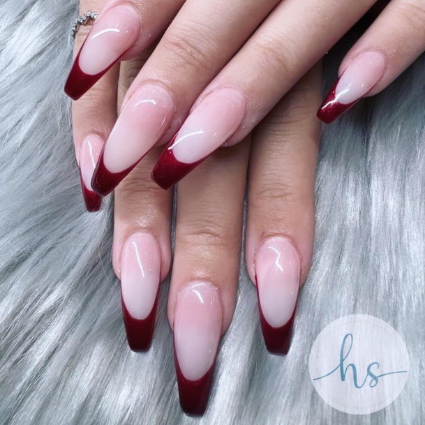 Nail Ideas Red French Tip Design For Girls