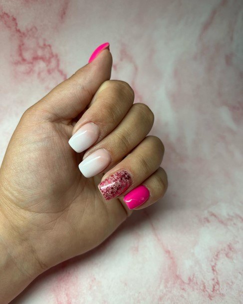 Nail Ideas Short Pink And White Design For Girls