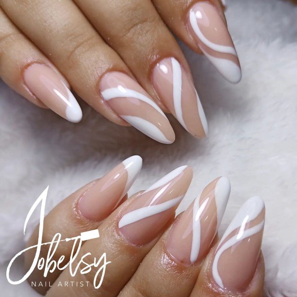 Nail Ideas White Almond Shaped Design For Girls