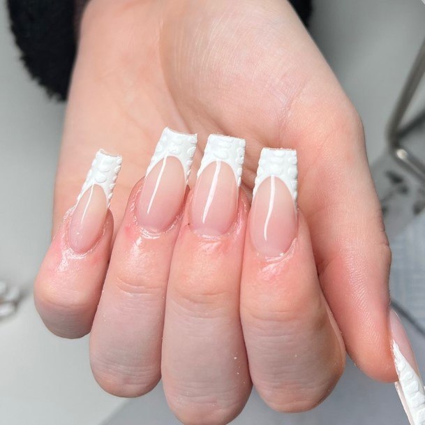 Nail Ideas White And Nude Design For Girls