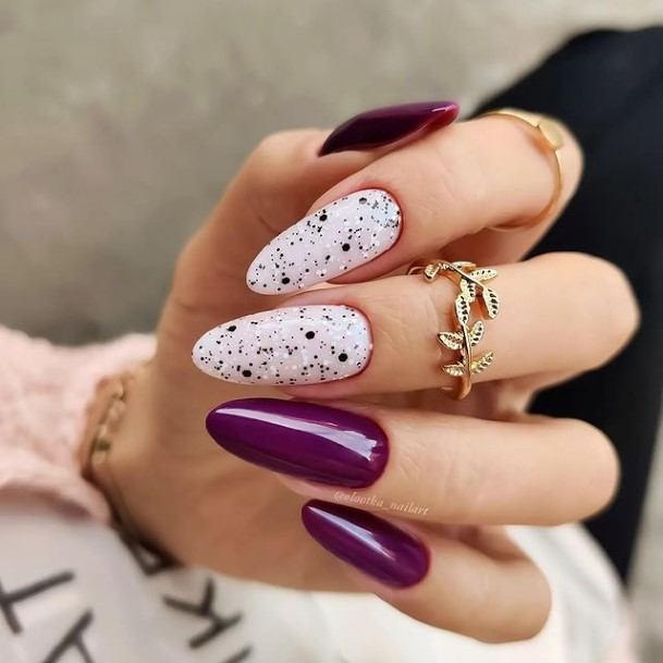 Nail Ideas White And Purple Design For Girls