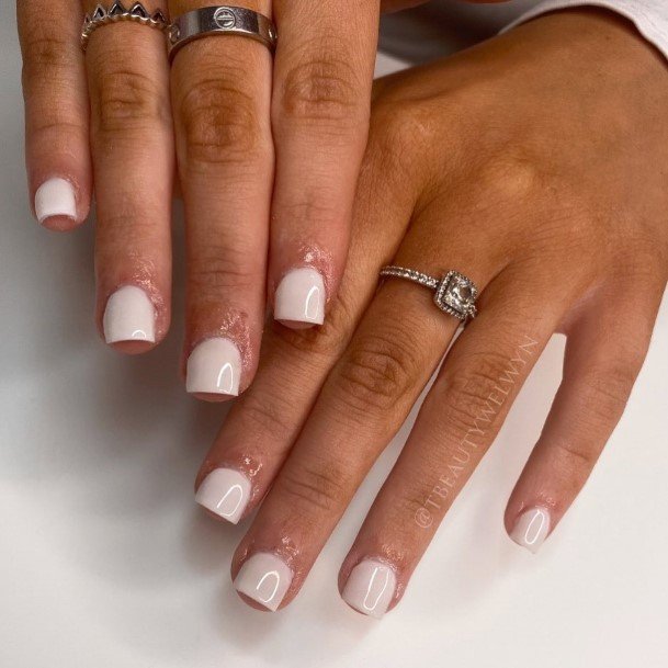 Nail Ideas White Square Design For Girls