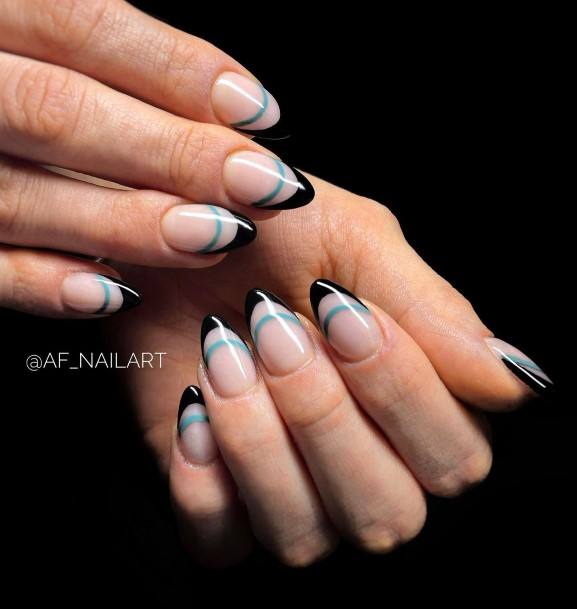 Nail Ideas Womens Black And Green Design