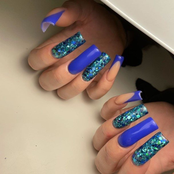 Nail Ideas Womens Blue And Green Design