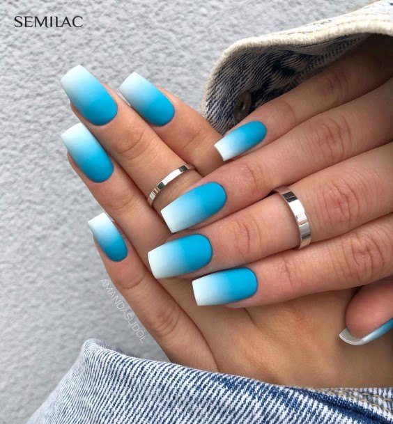 Nail Ideas Womens Blue Ombre Design