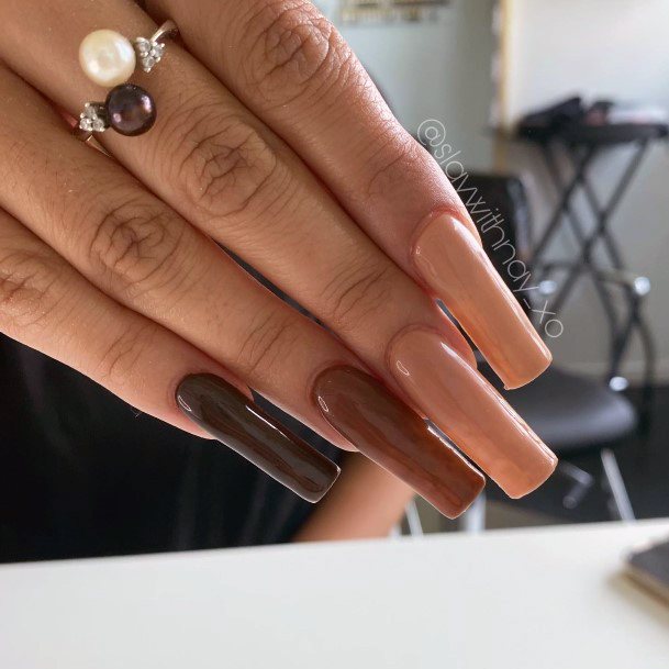 Nail Ideas Womens Brown Dress Design