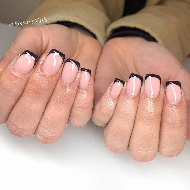 Nail Ideas Womens Brown French Tip Design