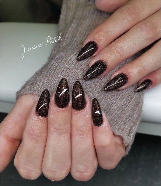 Nail Ideas Womens Dark Brown Design