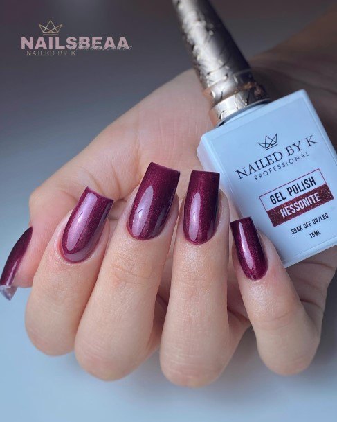 Nail Ideas Womens Dark Red Design