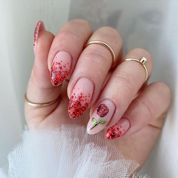 Nail Ideas Womens Deep Red Design