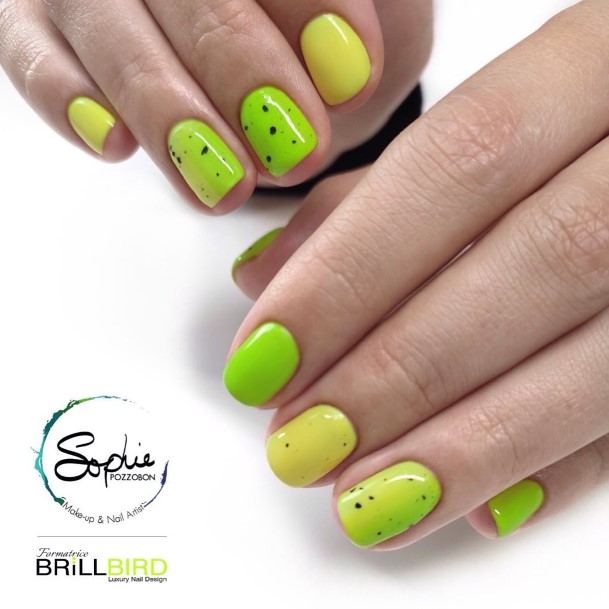 Nail Ideas Womens Green And Yellow Design