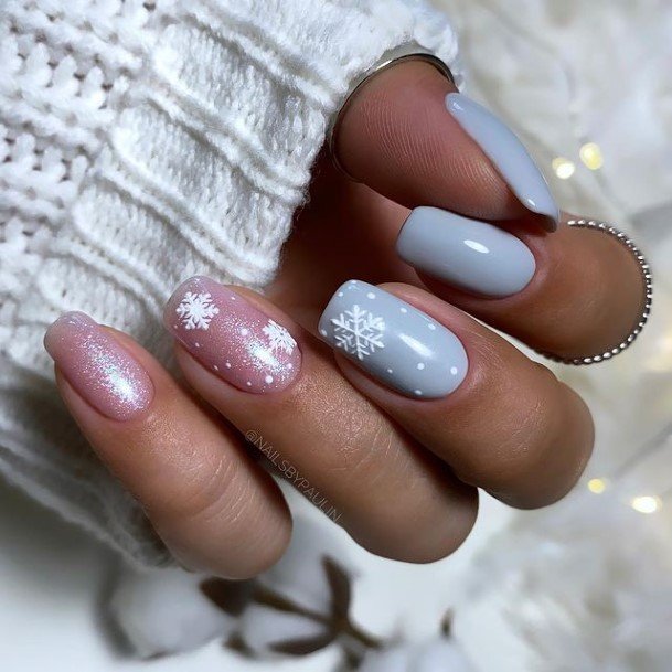 Nail Ideas Womens Grey And White Design
