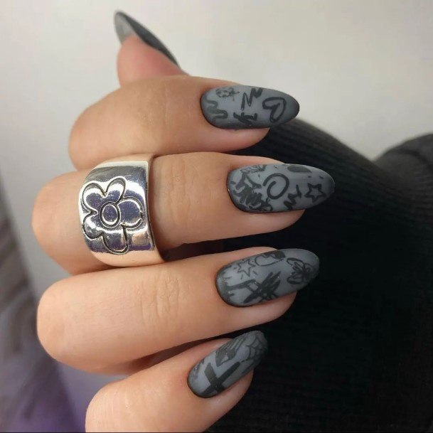 Nail Ideas Womens Grey Design