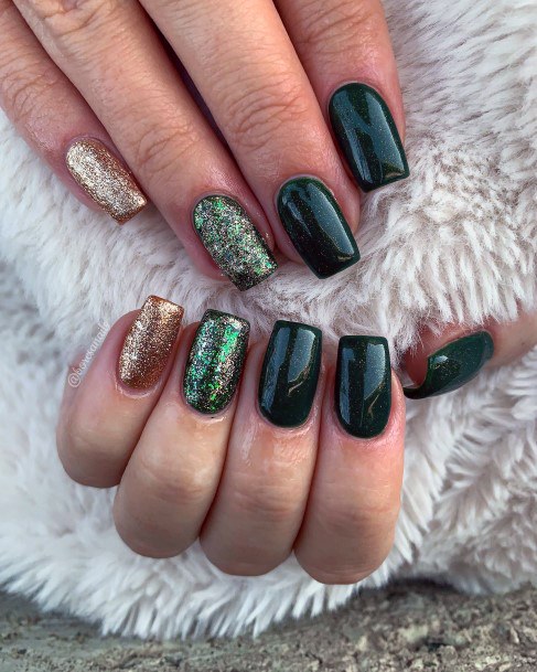 Nail Ideas Womens Hunter Green Design