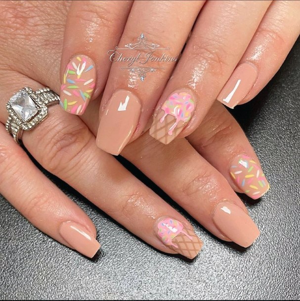 Nail Ideas Womens Ice Cream Design