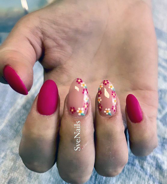 Nail Ideas Womens Magenta Design