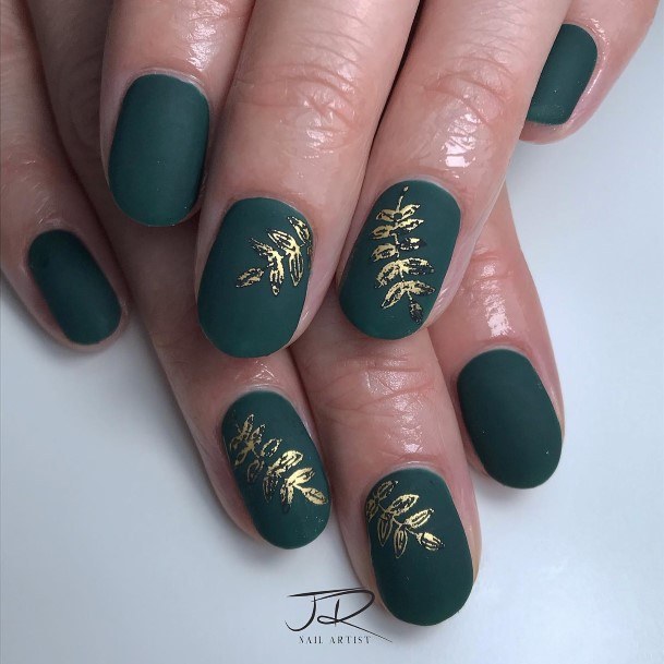 Nail Ideas Womens Matte Green Design