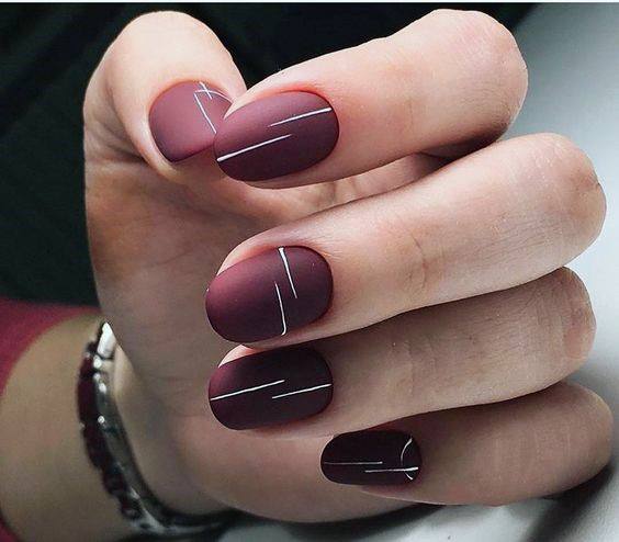 Nail Ideas Womens Matte Maroon Design